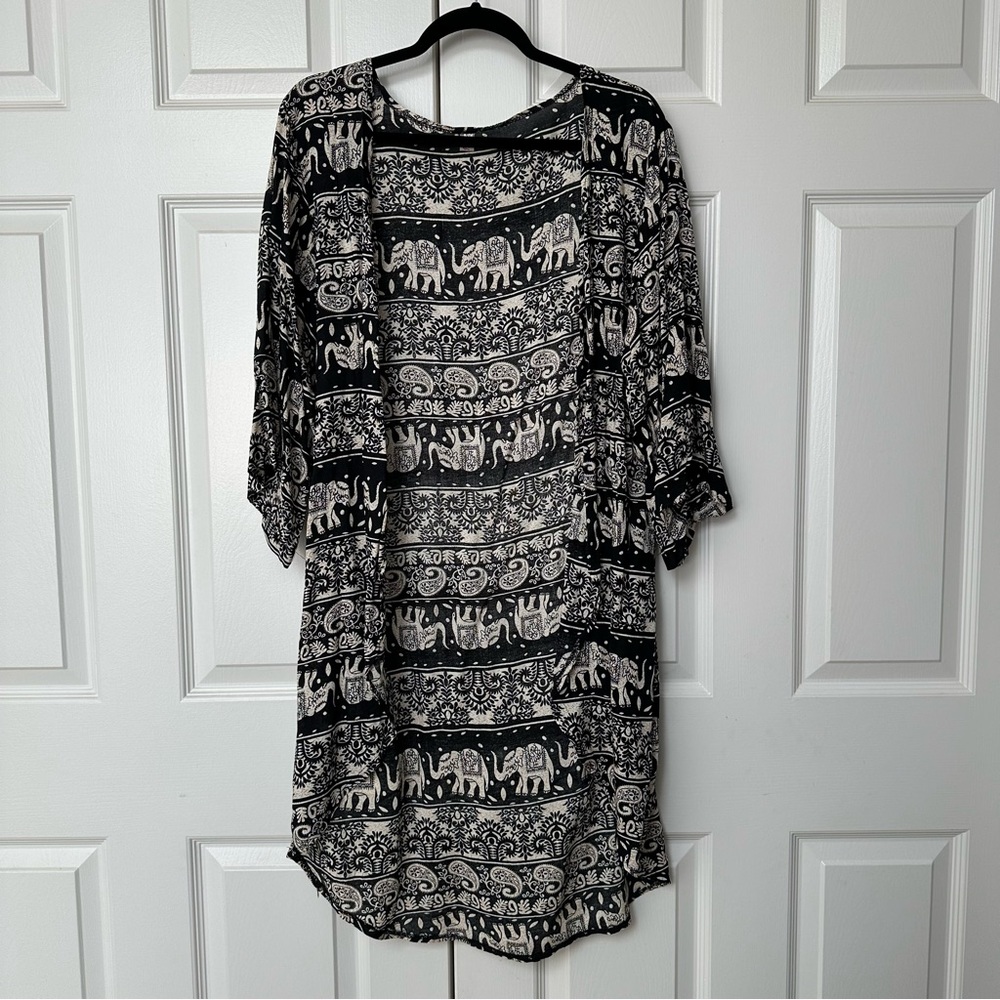 Black and White Elephant Print Dress